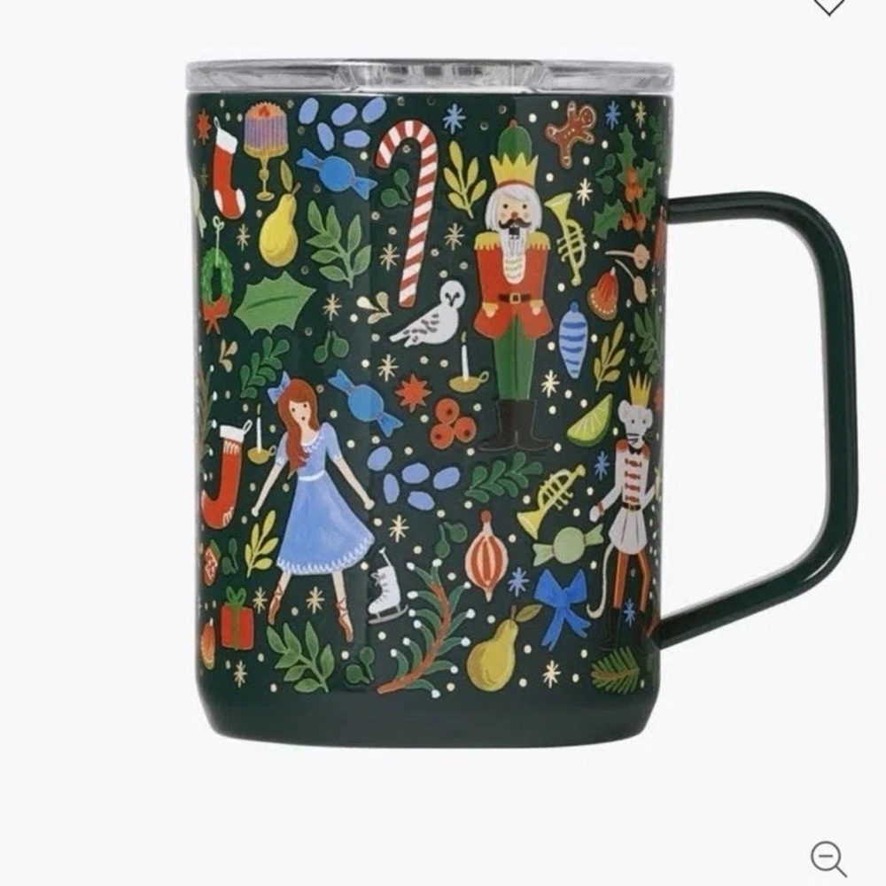Rifle Paper Co 16 oz. Coffee Mug Christmas Nutcracker Green Brand New!